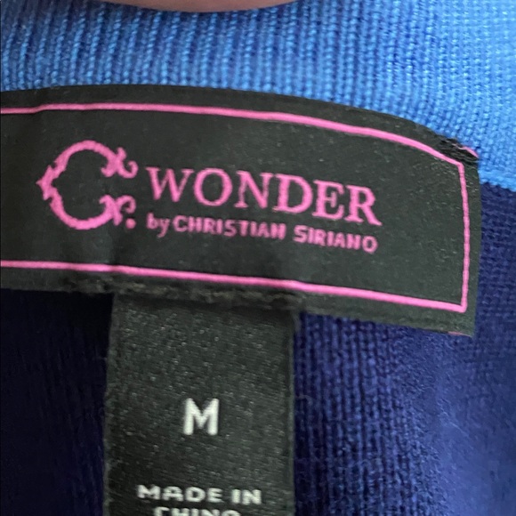 NWOT C Wonder byChristian Siriano Navy and Blue Long Sleeve  Sweater Dress - Picture 10 of 11